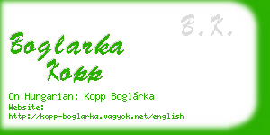 boglarka kopp business card
